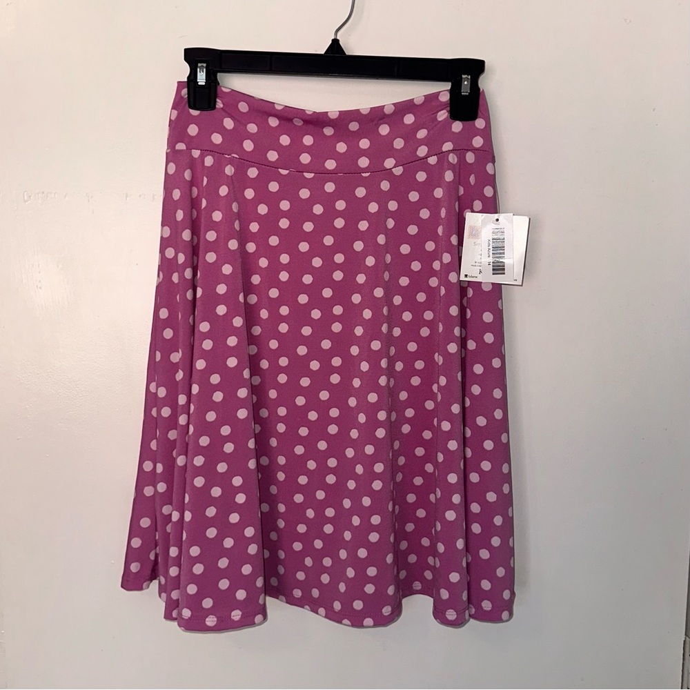 Vintage 90s Dead stock Pink Polka Dot Midi Skirt. Size Small